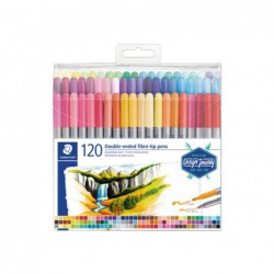 ESTUCHE 120 ROTULADORES STAEDTLER DOBLE PUNTA 3200