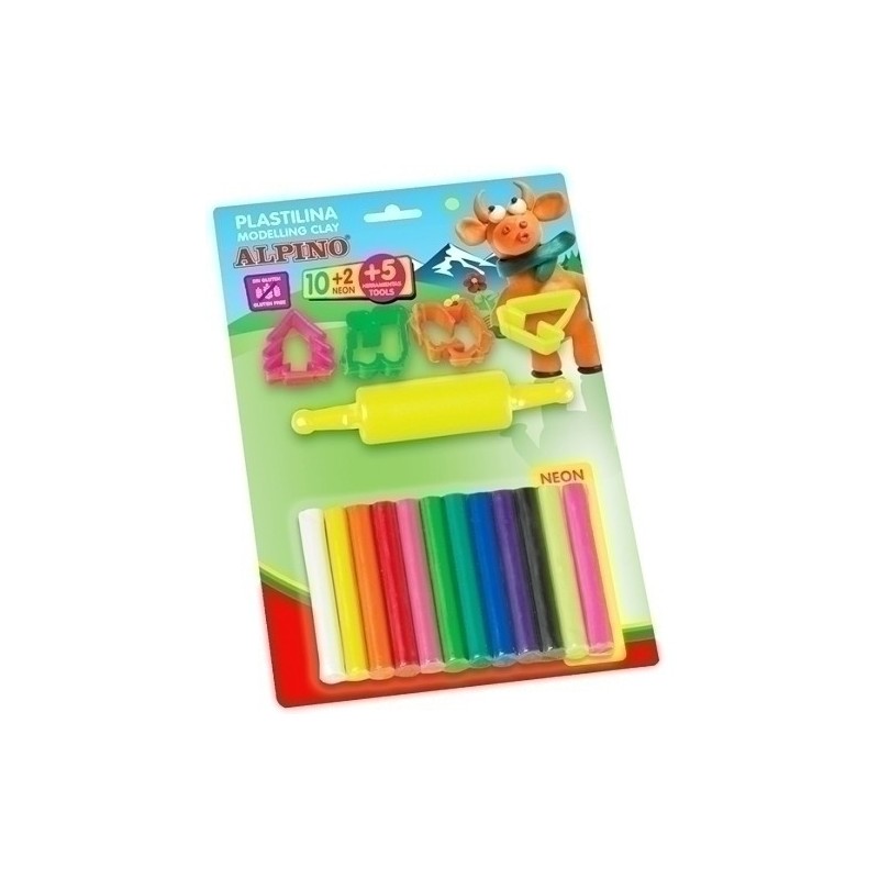 PLASTILINA ALPINO BLISTER 12 ROLLITOS 17G