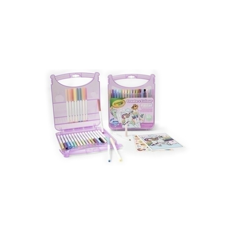 JUEGO CRAYOLA MALETÍN ROTULADORES 65 UNIDADES