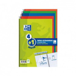 PACK 4+1 CUADERNOS OXFORD "CLASSIC: WRITE&ERASE" Fº 80h MILIMETRADO COLORES VIVOS