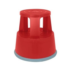 TABURETE A-SERIES PP 2 PELDAÑOS CON RUEDAS ROJO