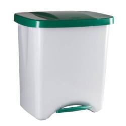 PAPELERA DENOX PEDALBIN ECOLÓGIC 40L TAPA VERDE