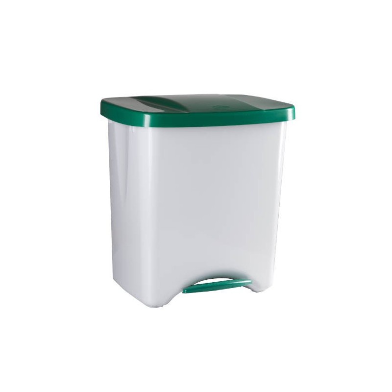 PAPELERA DENOX PEDALBIN ECOLÓGIC 40L TAPA VERDE