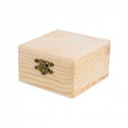 CAJA MADERA DE PINO INNSPIRO CUADRADA 12x12x8cm