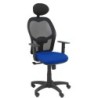 SILLA ALOCÉN MALLA NEGRA ASIENTO BALI AZUL BRAZOS REGULABLES CABECERO FIJO