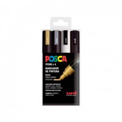 ESTUCHE 4 MARCADORES UNI POSCA PC-5M GSWB