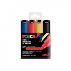 ESTUCHE 4 MARCADORES UNI POSCA PC-8K BASIC