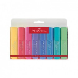 ESTUCHE 8 MARCADORES FLUORESCENTE FABER CASTELL TEXTLINER 1546 PASTEL