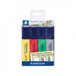 ESTUCHE 4 MARCADORES FLUORESCENTES STAEDTLER TEXTSURFER EXCELLENT COLOURS