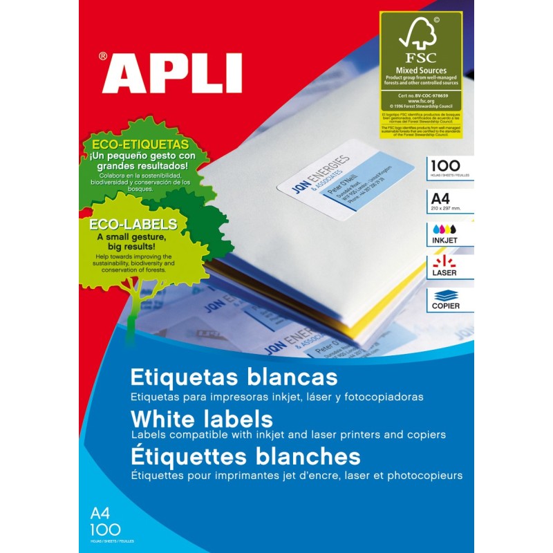 ETIQUETA AUTOADHESIVA BLANCA APLI