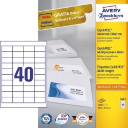 ETIQUETA AUTOADHESIVA BLANCA RECTANGULAR 4000 PIEZAS AVERY