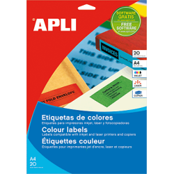 ETIQUETA AZUL AUTOADHESIVA A4 210X297MM APLI