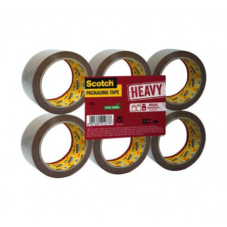 PACK 6 ROLLOS CINTA EMBALAR SCOTCH 371 50mmx132m