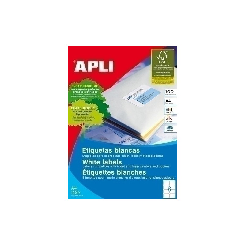 ETIQUETA BLANCA AUTOADHESIVA 99,1X67,7MM APLI