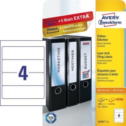 ETIQUETAS BLANCAS PARA ARCHIVADORES DORSO ANCHO 192X61MM AVERY