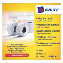 ETIQUETAS DE PRECIO BLANCAS REMOVIBLES 12X26MM 15000 PIEZAS AVERY