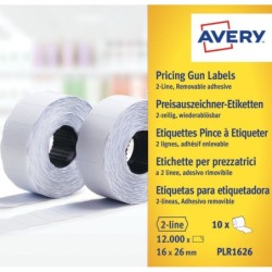 ETIQUETAS DE PRECIO BLANCAS REMOVIBLES 16X26MM 12000 PIEZAS AVERY