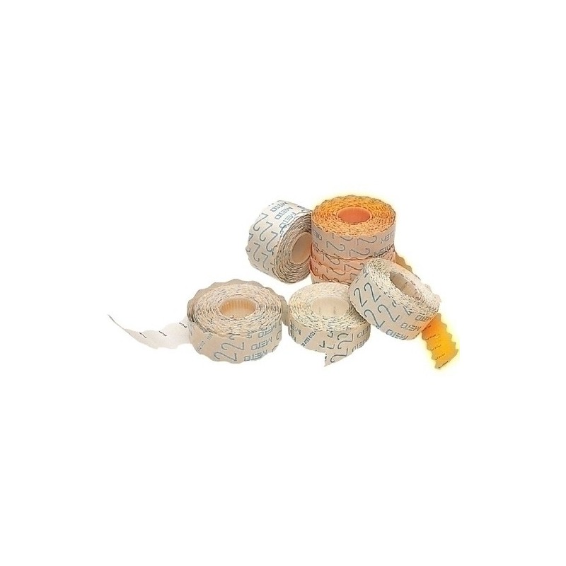 ETIQUETAS DE PRECIOS Nº1 REMOVIBLES 26X16MM NARANJAS METO