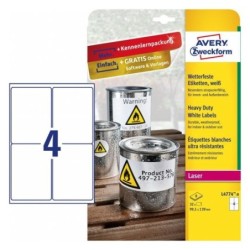 ETIQUETAS POLIÉSTER BLANCAS 99,1X139MM PACK 8 AVERY