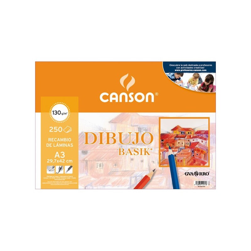 PAPEL BASIK CANSON A3 130G LISO PACK 250