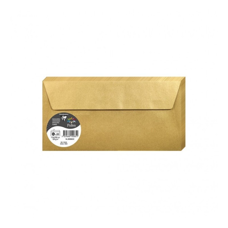 SOBRES CLAIREFONTAINE DL 110X220MM ORO P20