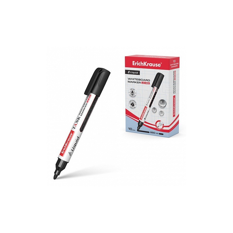 MARCADOR PIZARRA BLANCA LIQUID LW-600 NEGRO ERICH KRAUSE