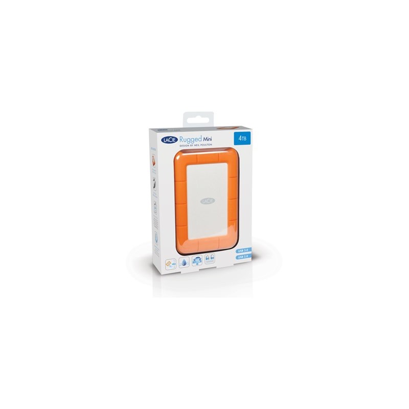 DISCO DURO EXTERNO 2TB 2.5" USB 3.0 NARANJA/PLATA LACIE RUGGED MINI