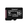 TARJETA MICROSD 64GB UHS-I CLASE 10 KINGSTON CANVAS SELECT PLUS