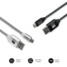 PACK 2 CABLES USB 3.0 1M USB-C MACHO A USB-A MACHO NEGRO/PLATA SUBBLIM