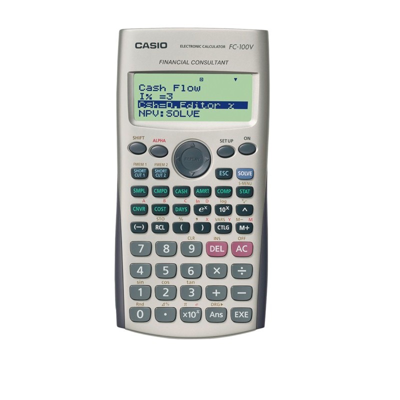 CALCULADORA CASIO FC-100V FINANCIERA 12 DÍGITOS GRIS