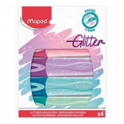 ESTUCHE 4 MARCADORES MAPED GLITTER FLUO PEP'S PASTEL