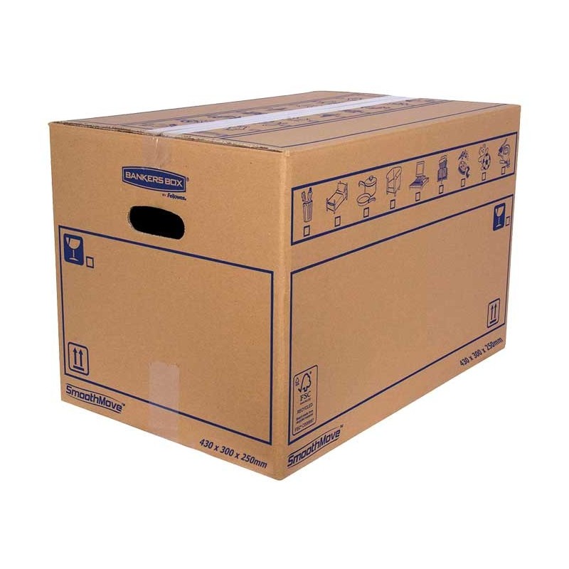 PACK 10 CAJAS FELLOWES MUDANZA 43x30x25 CARTÓN SIMPLE