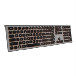 TECLADO BLUETOOTH + RF ILUMINADO EXTENDIDO GRIS NEGRO SUBBLIM