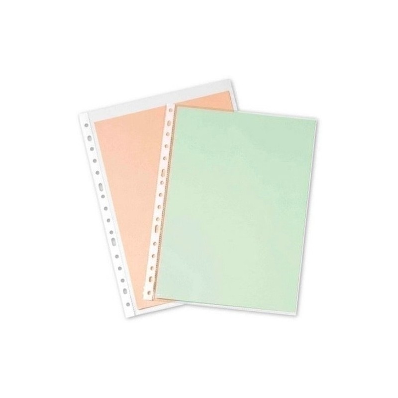 FUNDAS MULTITALADRO PP 90 MICRAS CRISTAL A4 PARDO