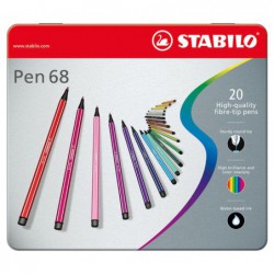 ESTUCHE METAL 20 ROTULADORES STABILO PEN 68