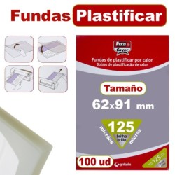 FUNDAS PLASTIFICAR 62X91 MM 125 MICRAS 100 UDS FIXO