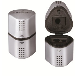 SACAPUNTAS FABER-CASTELL GRIP 2001 TRIPLE PLATEADO