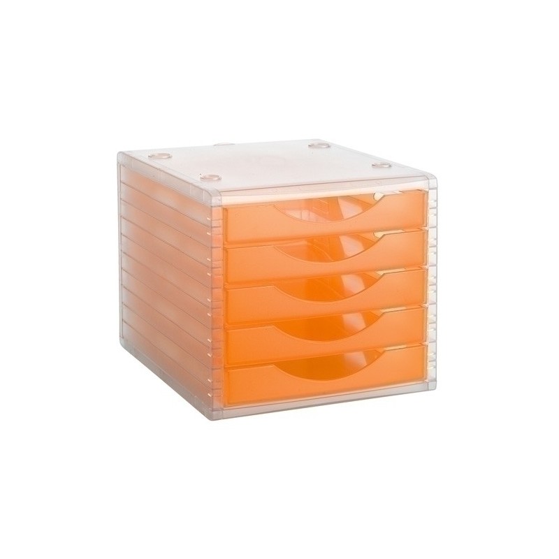 ARCHIVO 2000 MÓDULO 5 CAJONES CRISTAL/NARANJA