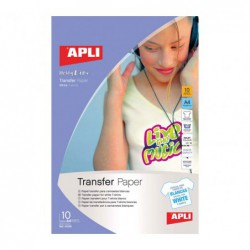 PAQUETE 10h PAPEL TRANSFER APLI TEJIDOS BLANCOS