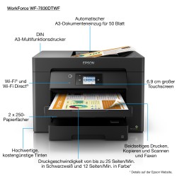 IMPRESORA MULTIFUNCIÓN EPSON WORKFORCE WF-7830DTWF A3 COLOR