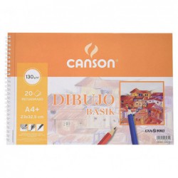 BLOC 20h CANSON DE DIBUJO BASIK 130gr A4+  MICROPERFORADO CON RECUADRO