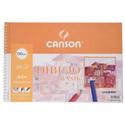 BLOC 20h CANSON DE DIBUJO BASIK 130gr A4+ MICROPERFORADO LISO