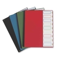 CLASIFICADOR FUELLE FOLIO 9 DEPARTAMENTOS ROJO PARDO