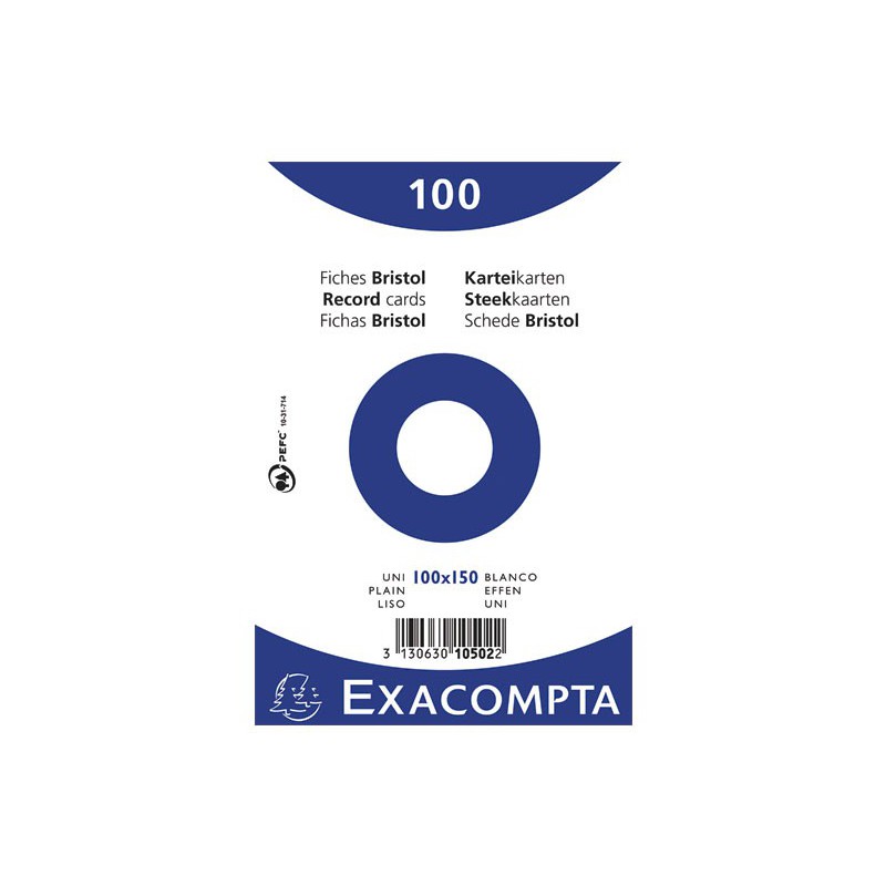 PACK 100 FICHAS EXACOMPTA LISAS 100x150mm