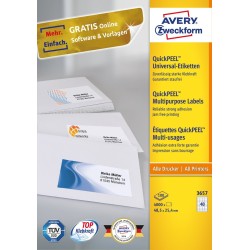 ETIQUETA AUTOADHESIVA BLANCA RECTANGULAR 4000 PIEZAS AVERY