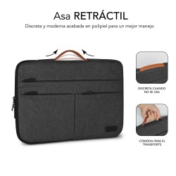 FUNDA AIR PADDING 360 SLEEVE 15.6" GRIS OSCURO SUBBLIM