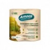 PACK 4 ROLLOS PAPEL HIGIÉNICO AMOOS NATURALLY SOFT 48m