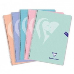 PACK 5 CUADERNOS CLAIREFONTAINE "MIMESYS" Fº COLORES PASTEL TAPA POLIPROPILENO