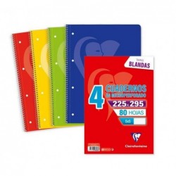 PACK 4 CUADERNOS CLAIREFONTAINE "MIMESYS" A4 TAPA BLANDA