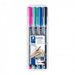 ESTUCHE 4 ROTULADORES STAEDTLER LUMOCOLOR PERMANENTE 317 1mm SURTIDO 2